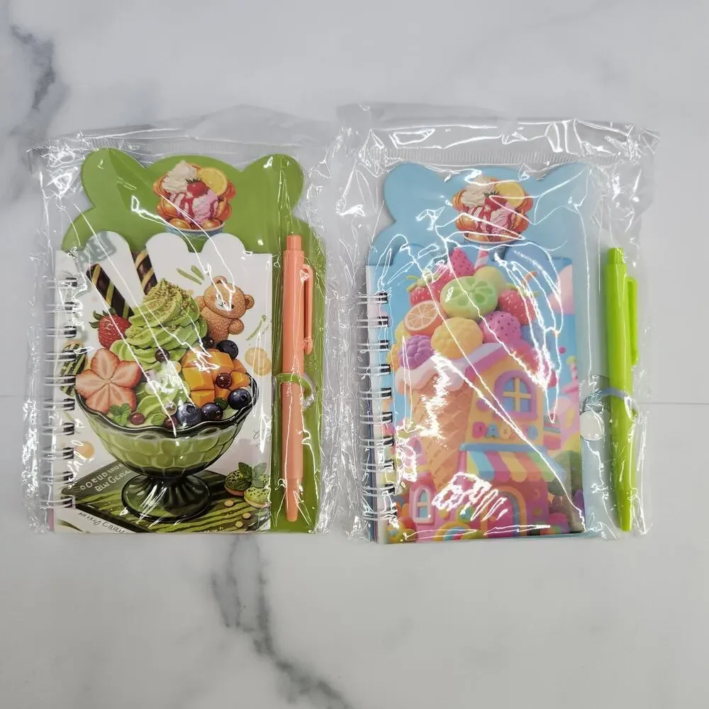 2 Spiral Pocket Notebook/Pen Ice Cream 4x5.5